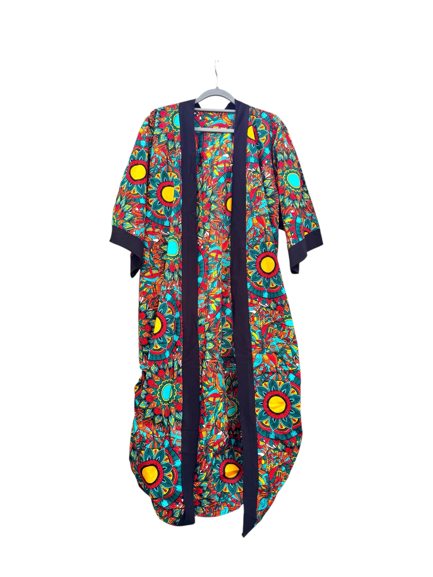 “Tribal” African Tribal Design Kimono Jacket – Handmade Ankara Kimono