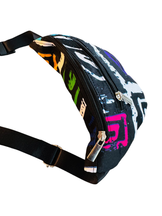 Mzuri Street African Print Fanny Pack with Artistic Flair