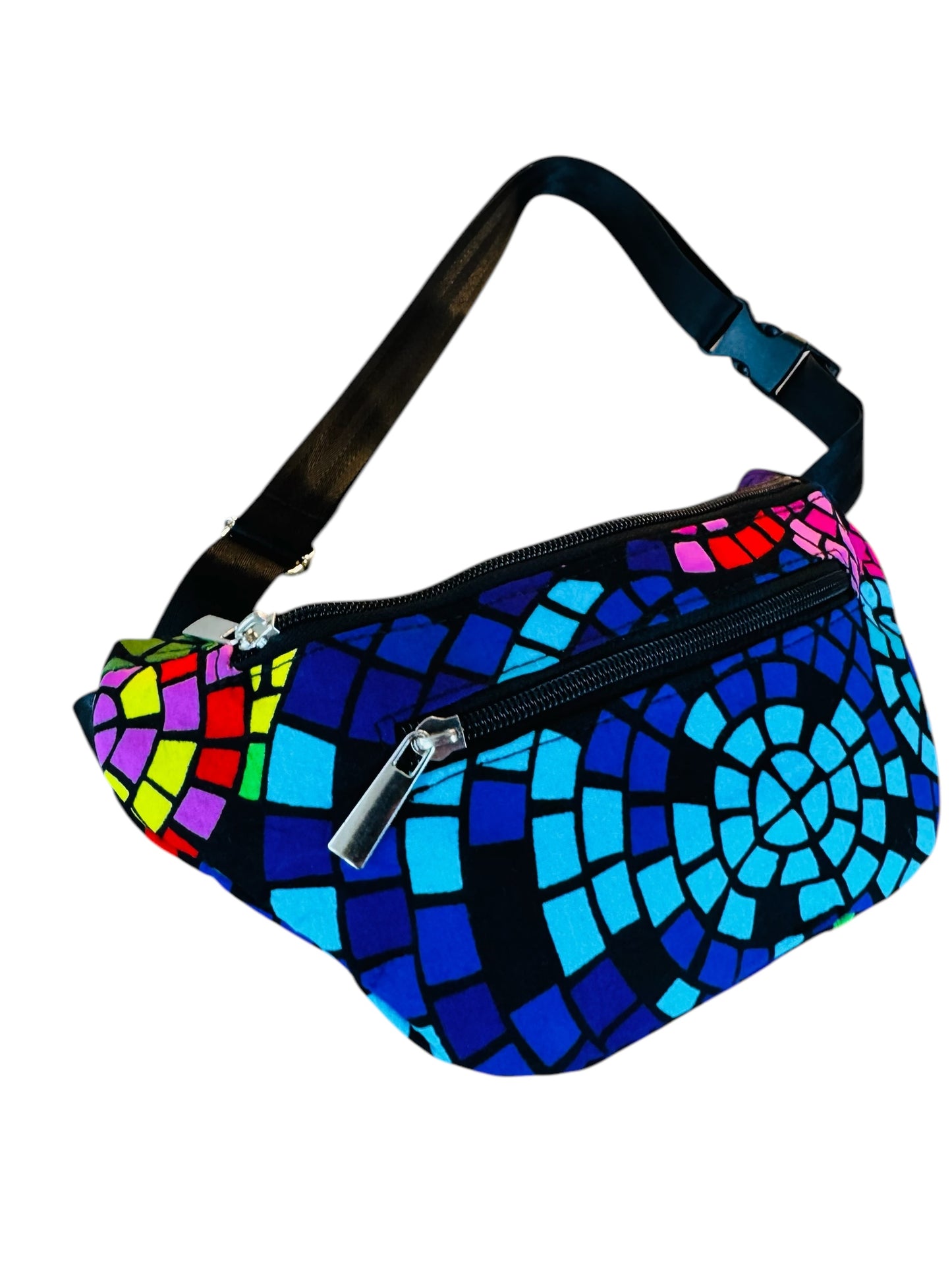 Mosaic Dreams Belt Bag – African Print Fanny Pack with Artistic Flair
