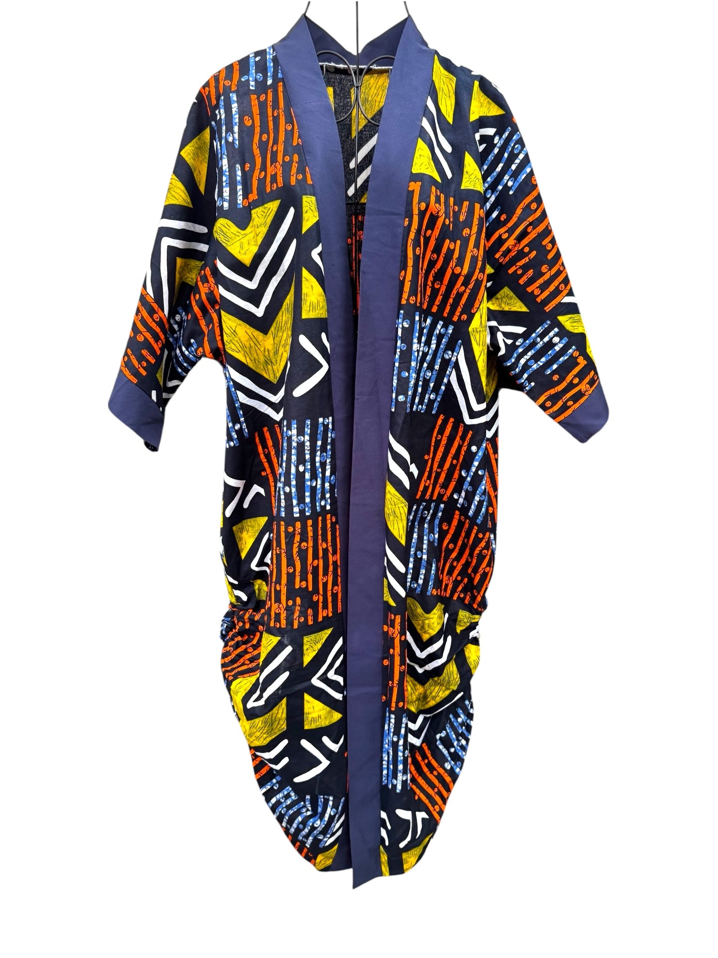 “Tribal” African Tribal Design Kimono Jacket – Handmade Ankara Kimono