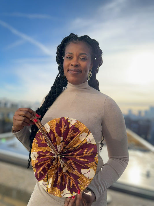 Brown hand fans collection