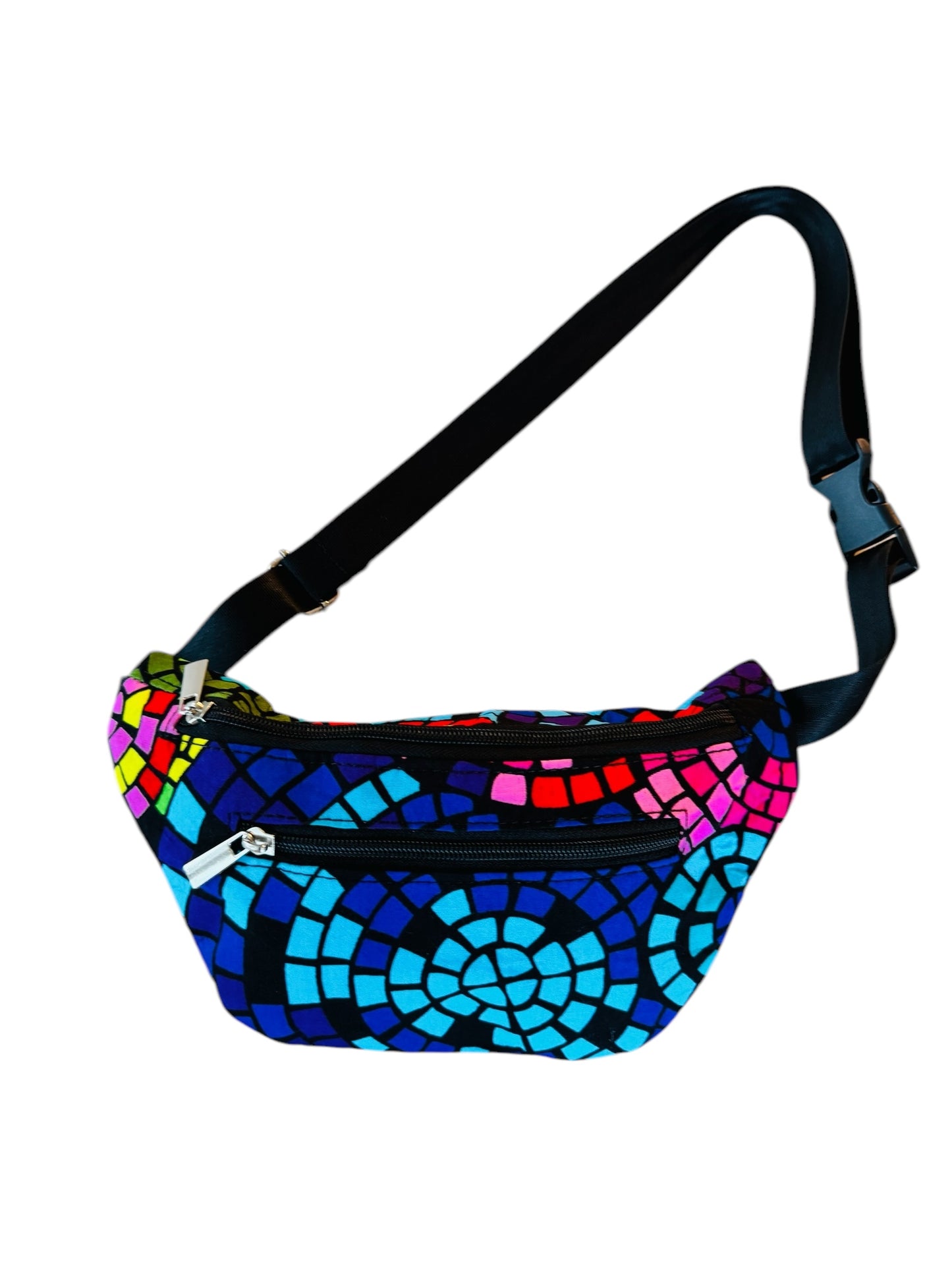 Mosaic Dreams Belt Bag – African Print Fanny Pack with Artistic Flair