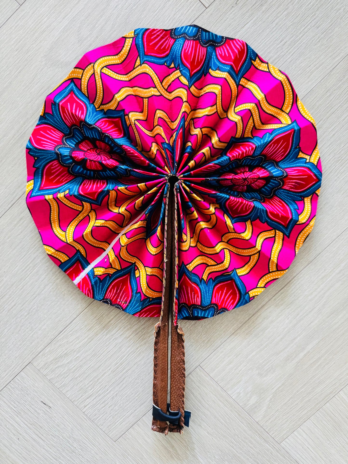 Pink african chique hand fan