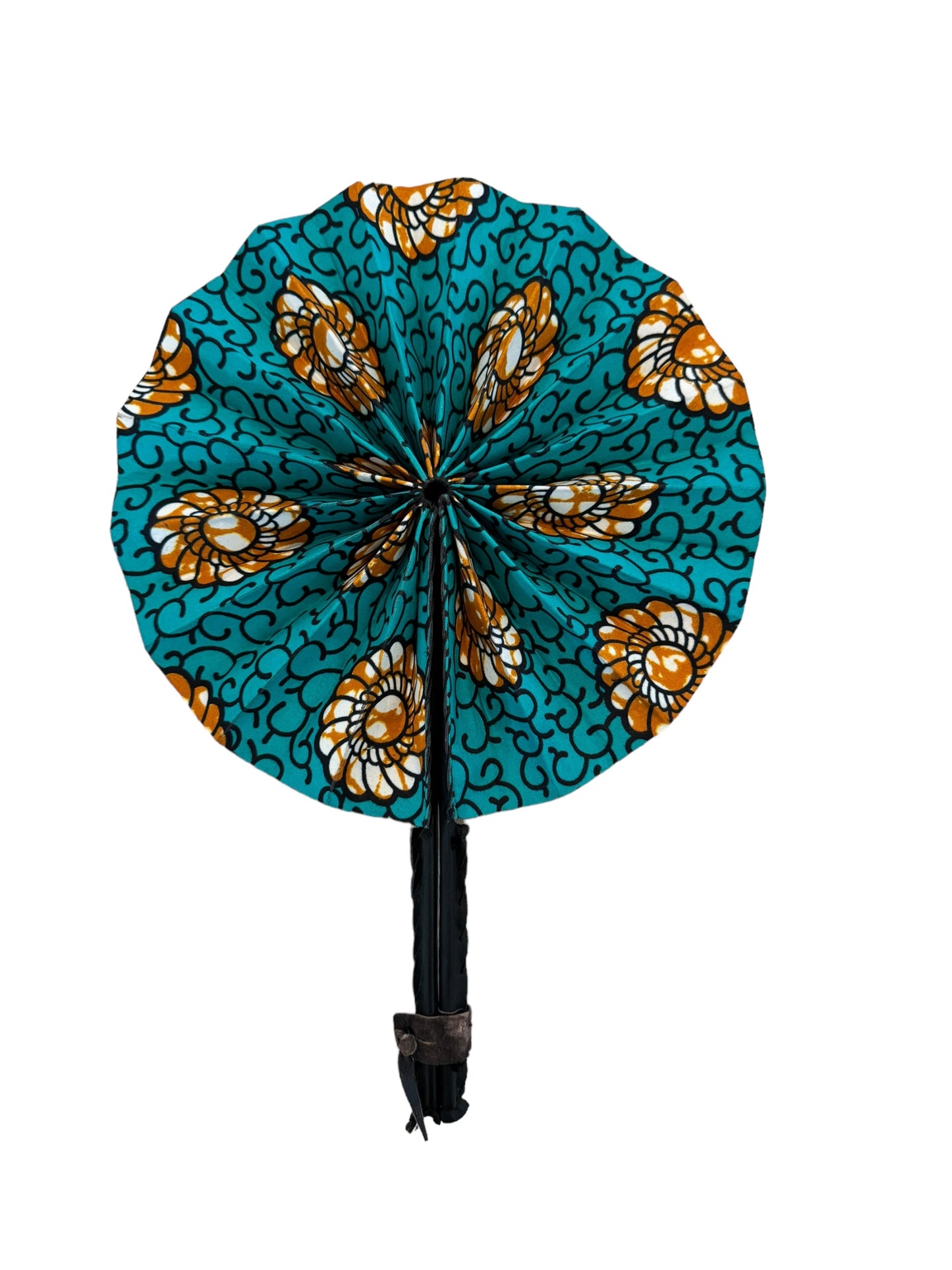 Turquoise hand fans collection