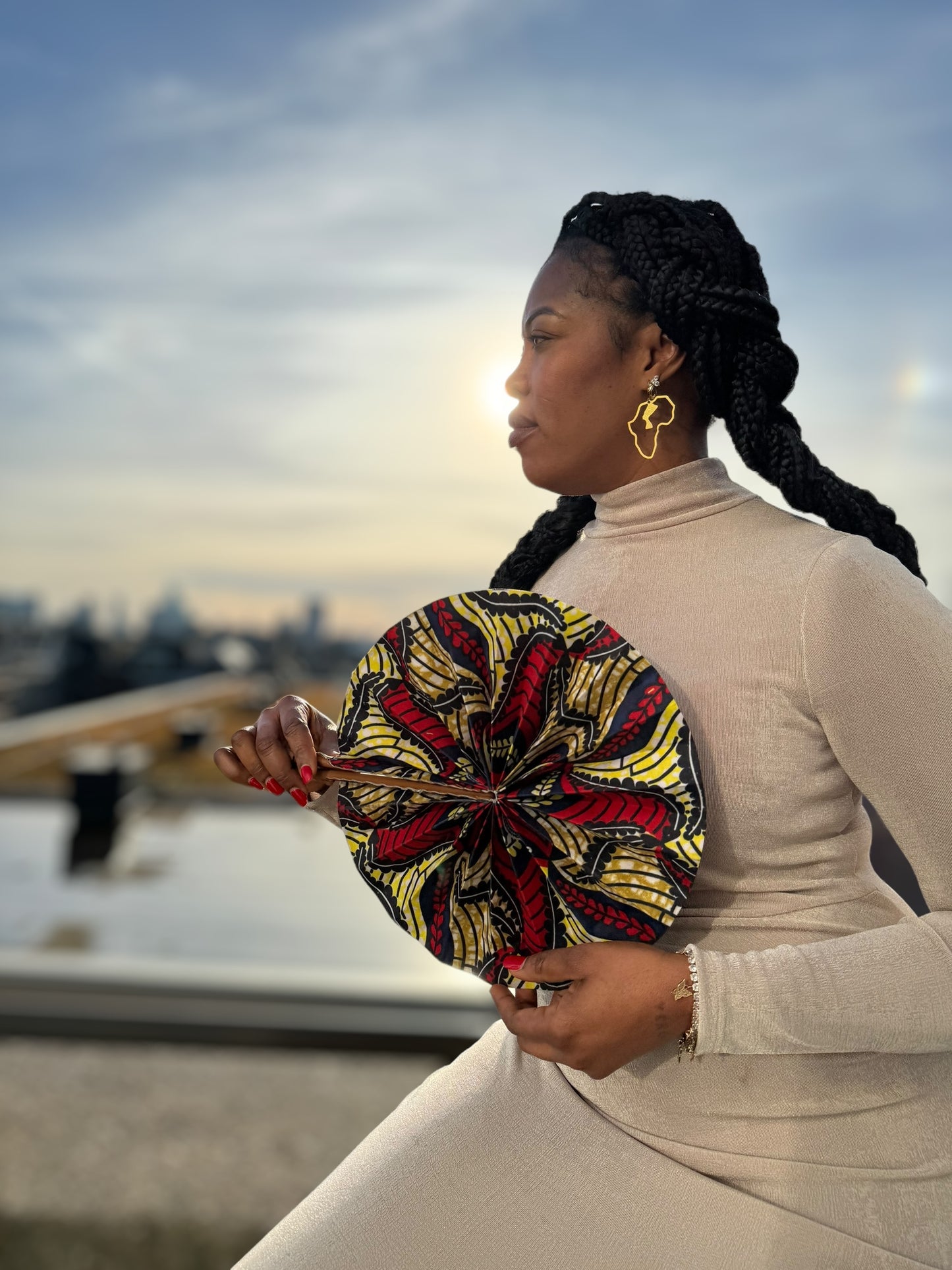 Yellow hand fans collection