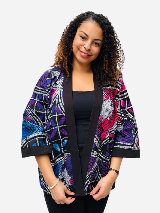 “Abeni” Batik Print Kimono – Handmade African Artwear