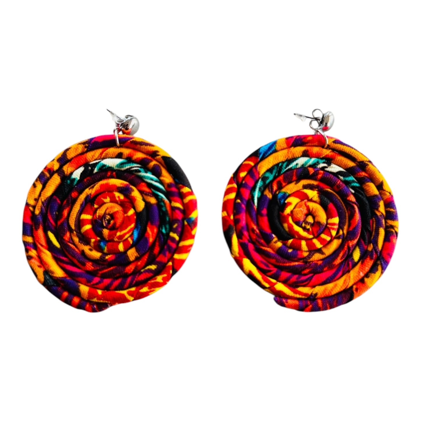 Swirl earrings red
