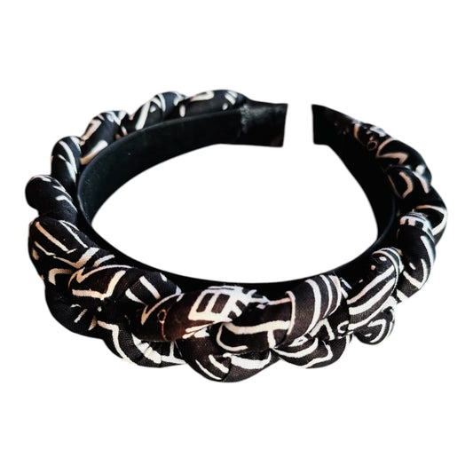 Kachia braided head band black/white