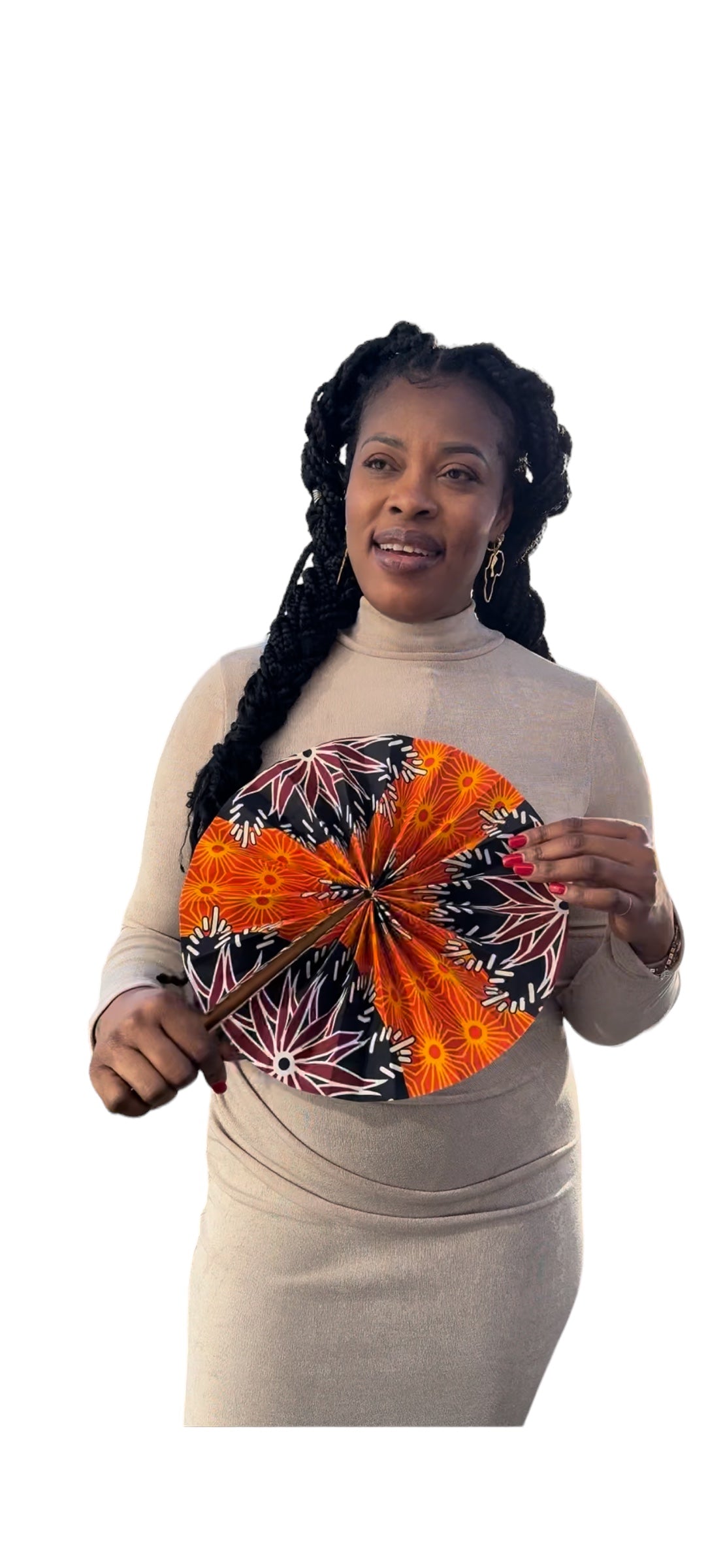 Orange hand fans collection