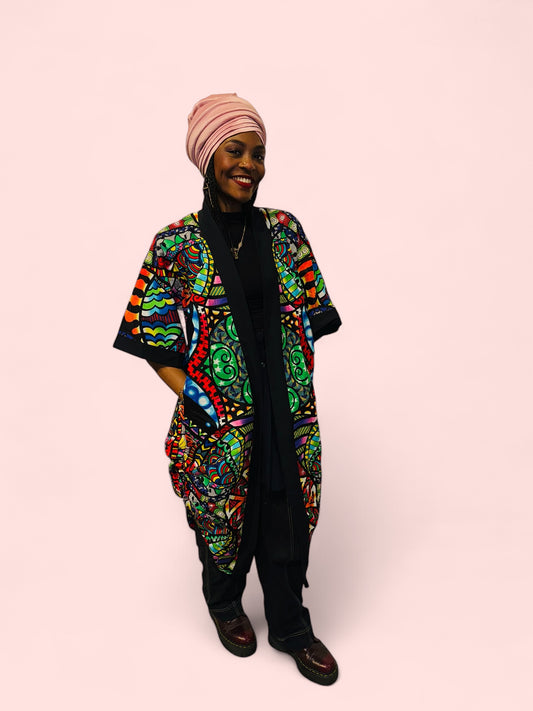 “Zola” African Wax Print Kimono – Handmade Ethical Fashion
