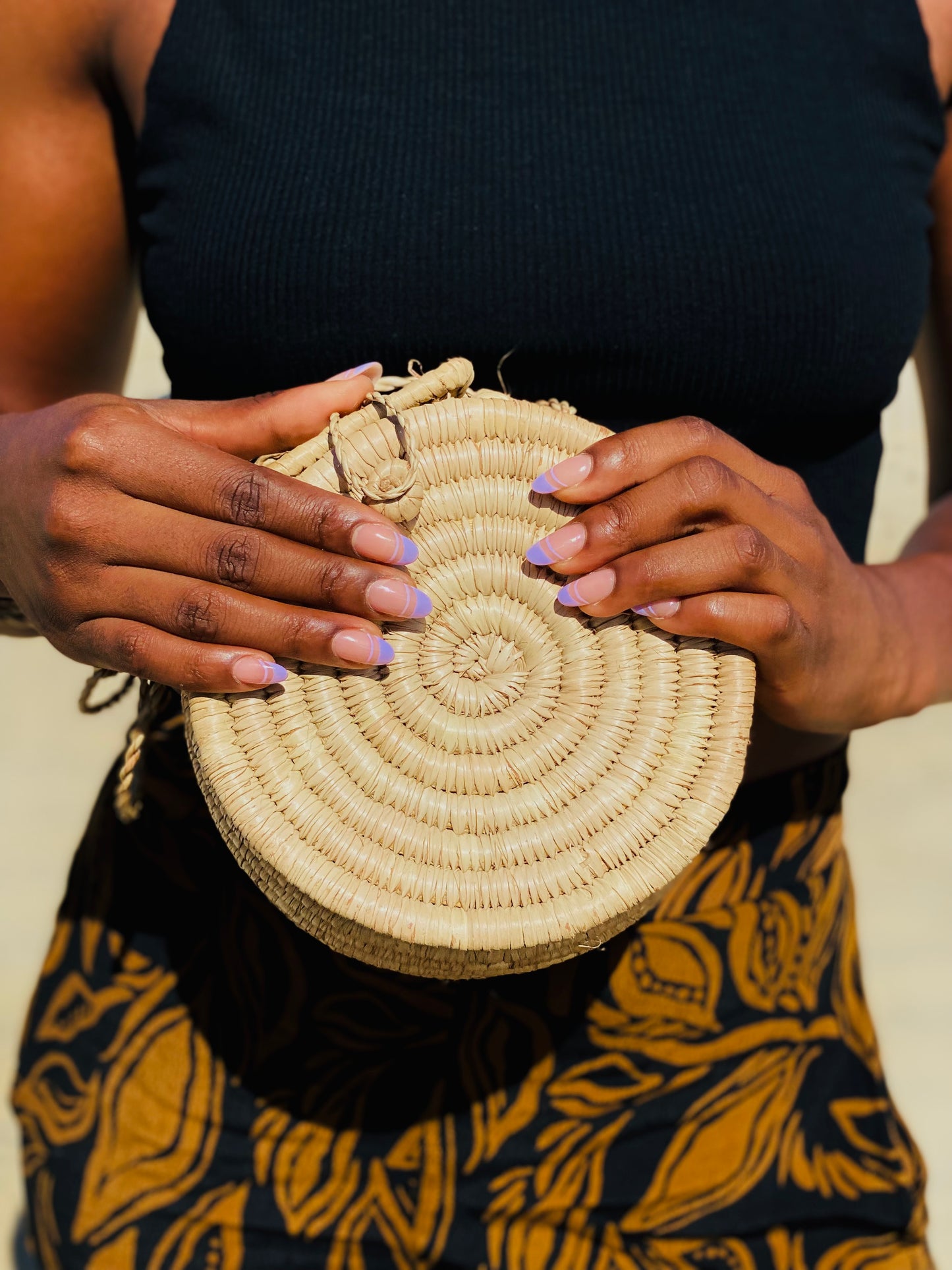 Ana: Beautiful natural round rattan bag