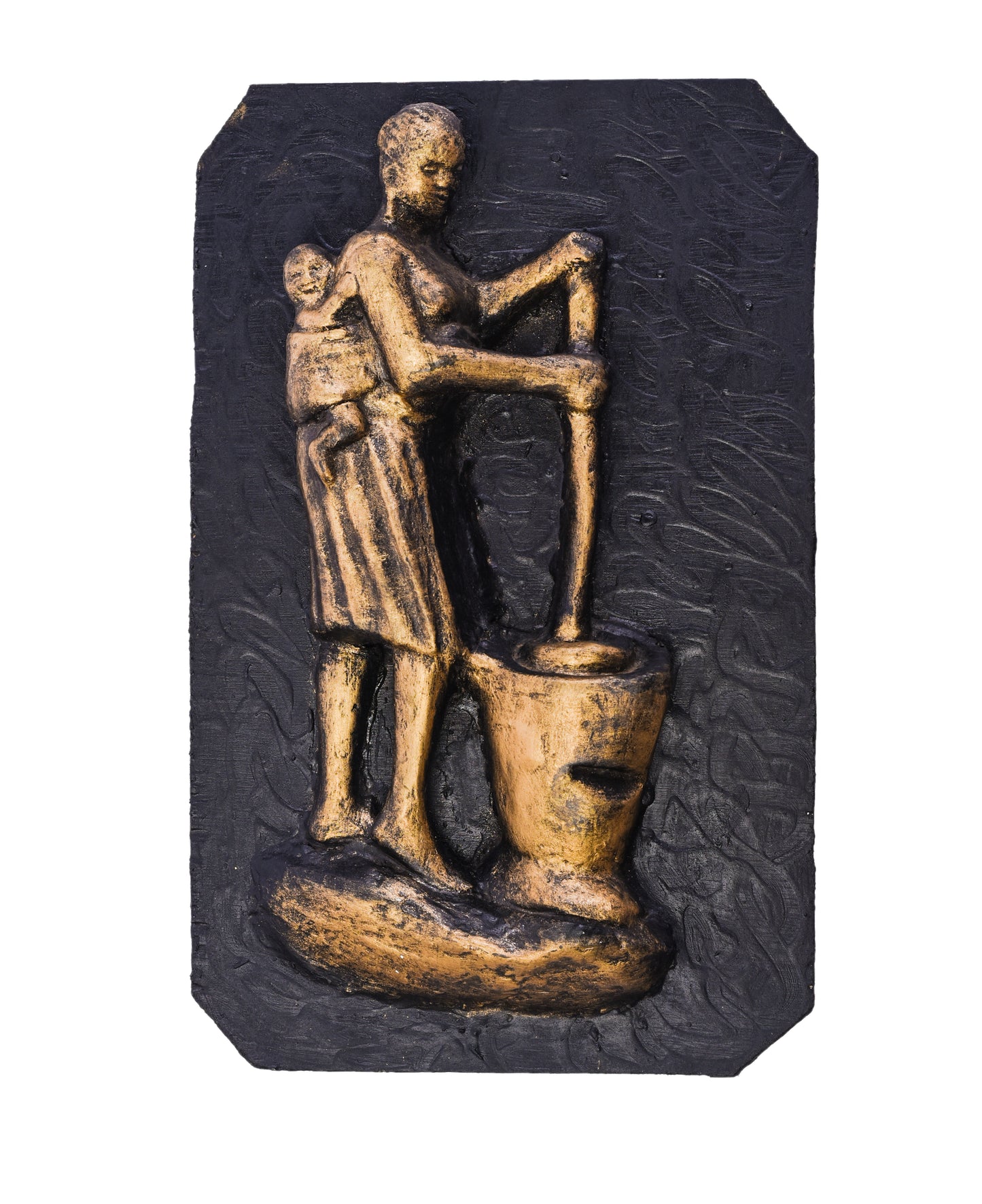 Mother with baby, pounding