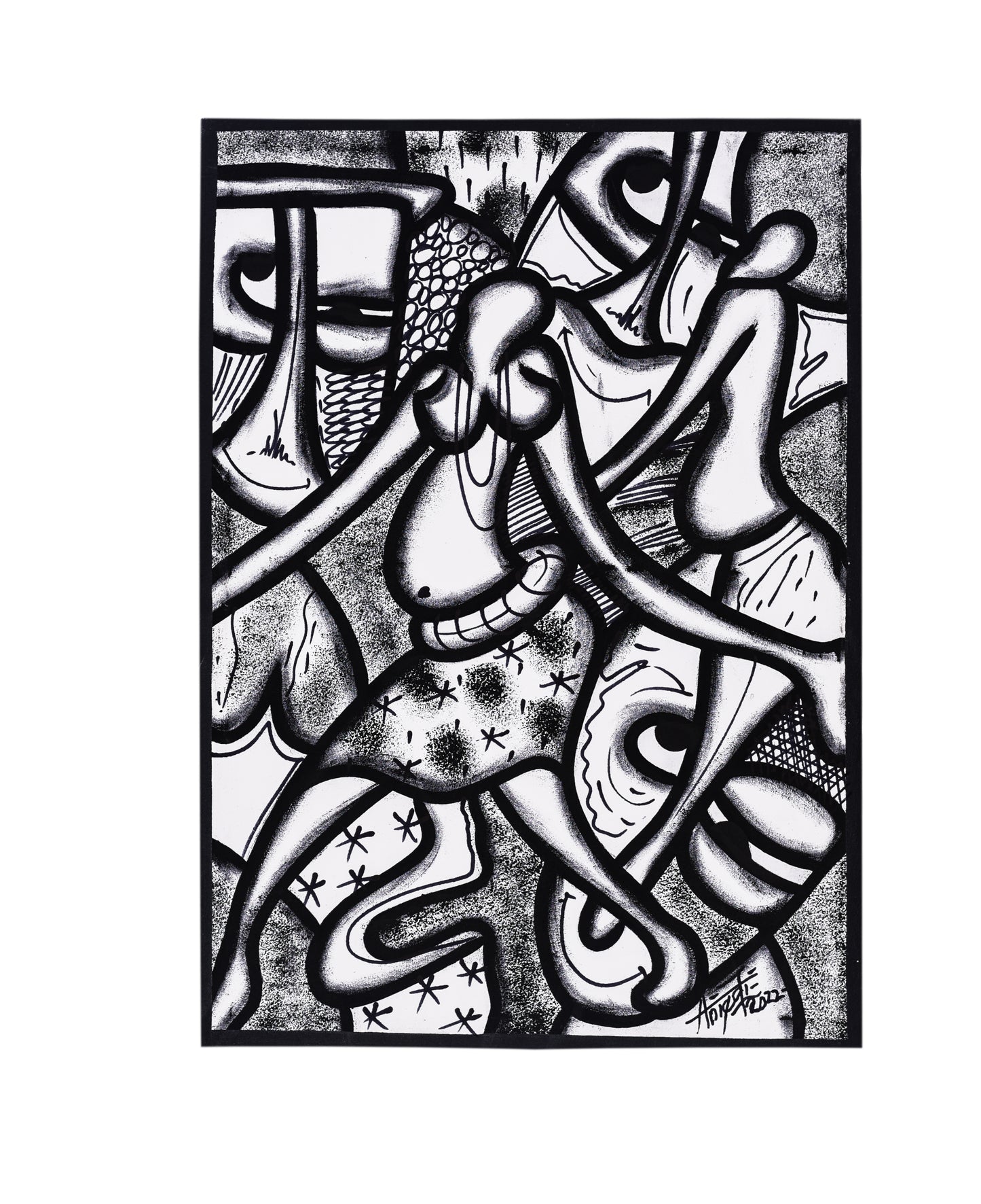 African Abstract - Black and White