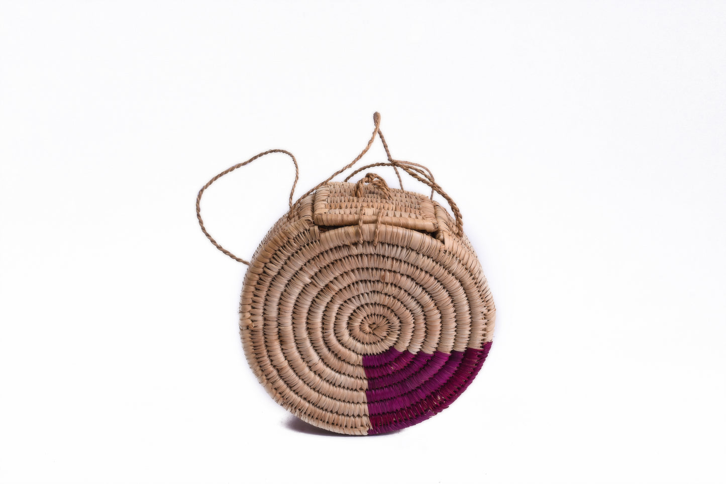 Dahomey: Purple rattan round bags