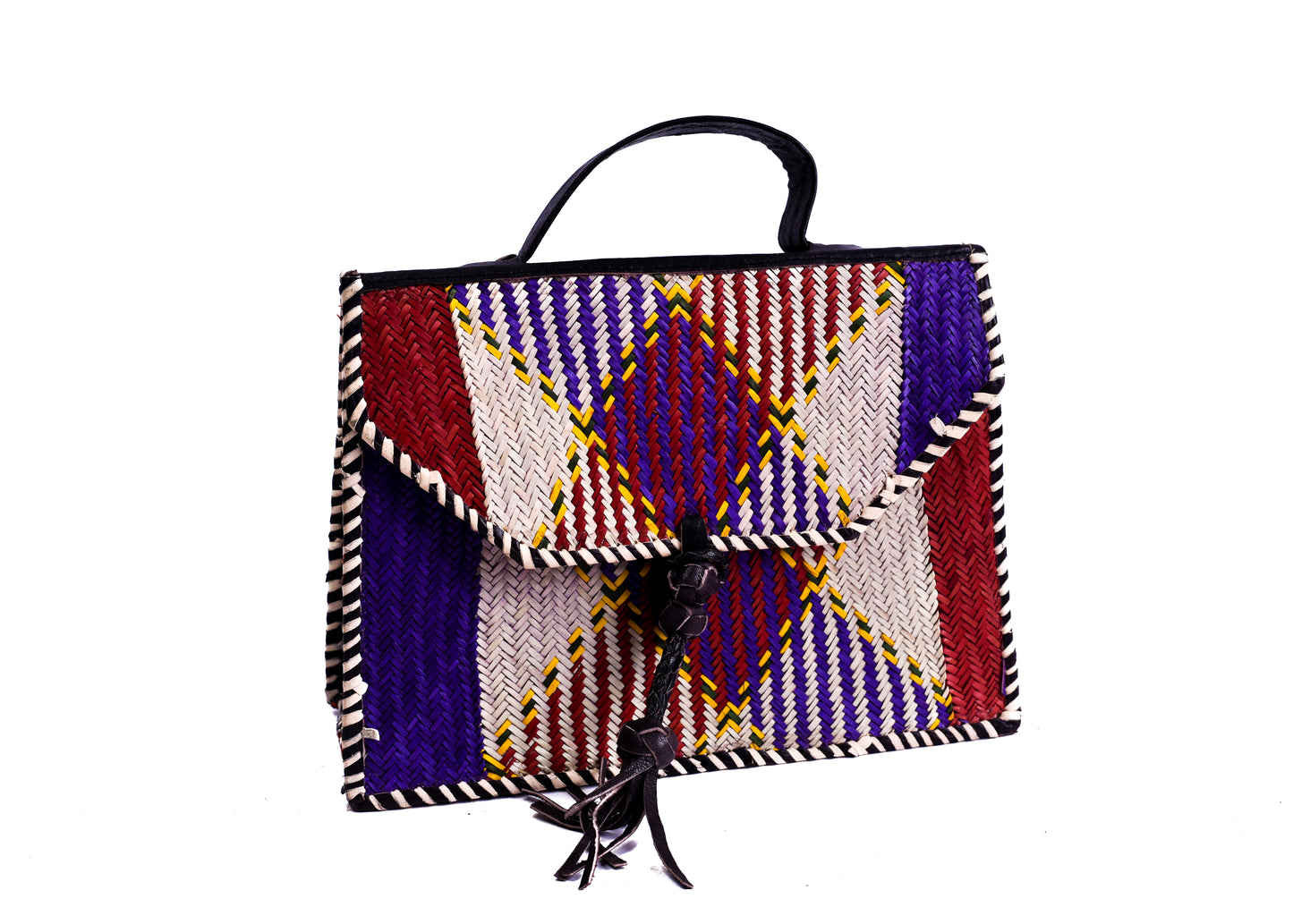 Amani: Square Rattan bag multi colour