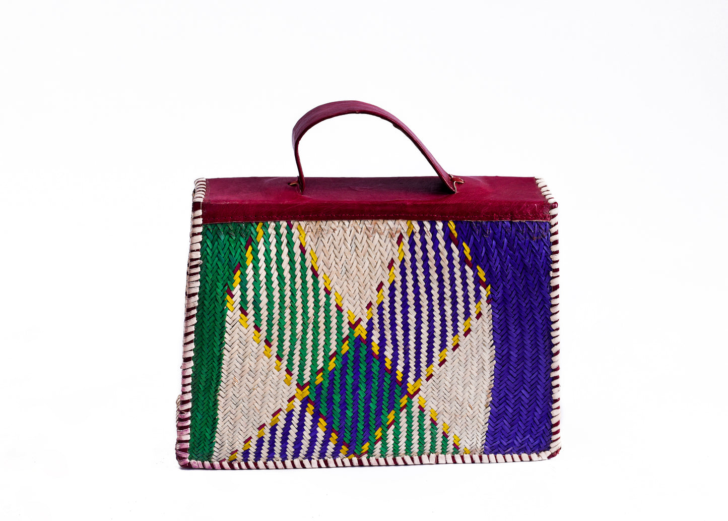 Amani: Square Rattan bag multi colour