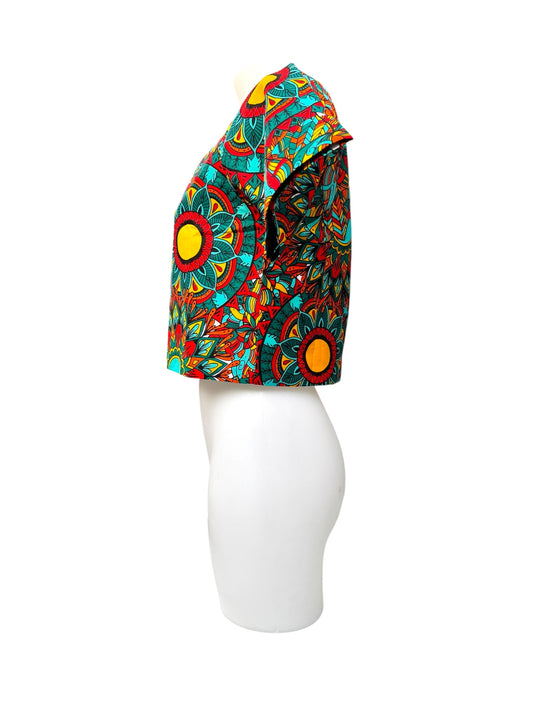 African Tribal Floral Crop Top – Handmade Ankara Women’s Top