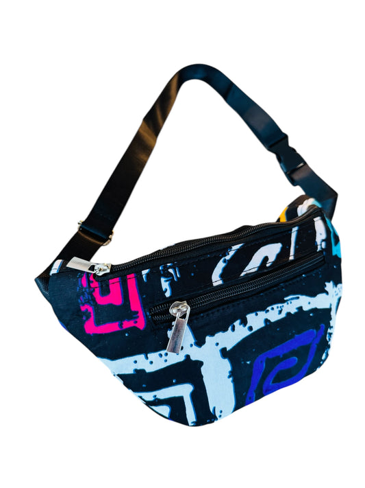 Mzuri Street African Print Fanny Pack with Artistic Flair