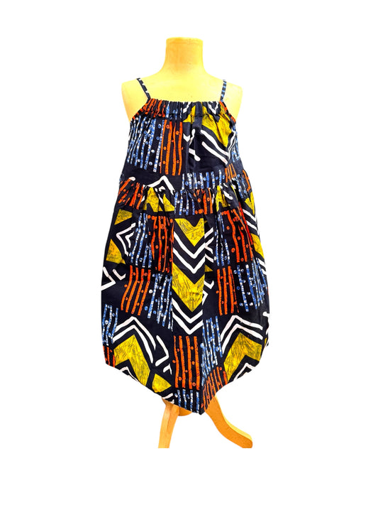 Girls African Tribal Print Dress – Handmade Ankara Summer Dress