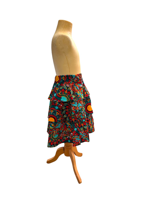 Girls African Tribal Floral Skirt – Handmade Ankara Skirt