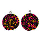 Swirl earrings black pink orange
