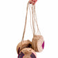 Dahomey: Purple rattan round bags
